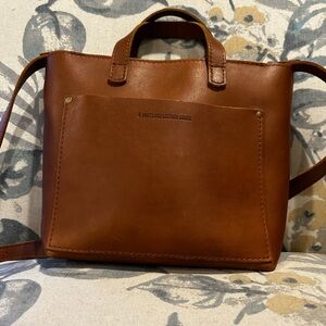 Portland Leather Brown Crossbody Bag with Structured Design